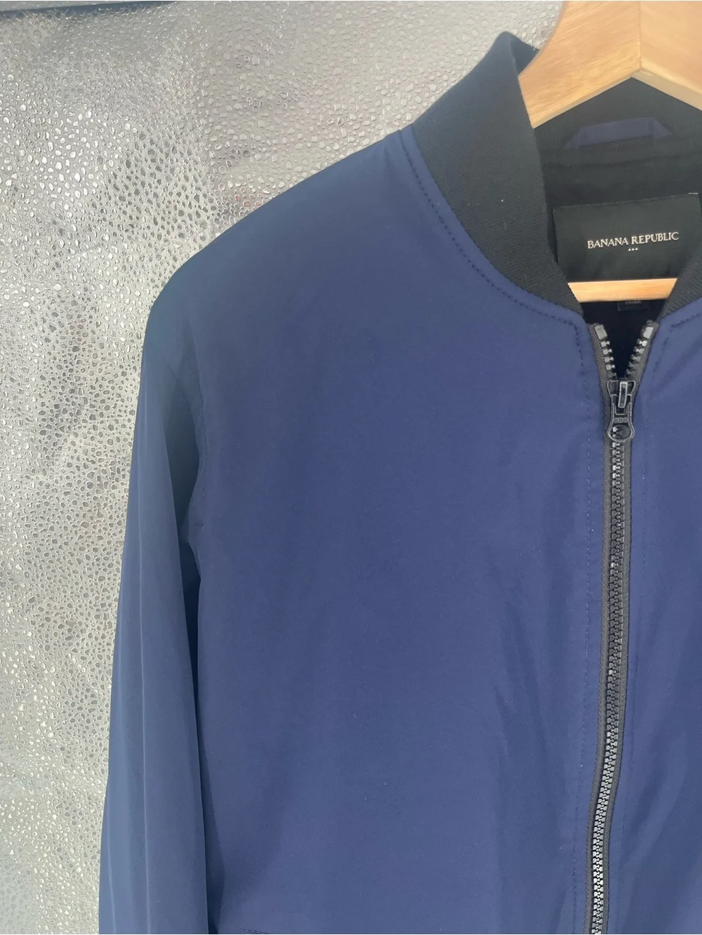 Banana Republic Men's Tech Motion Bomber Jacket Navy Blue 90’s Style Utility S